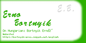 erno bortnyik business card